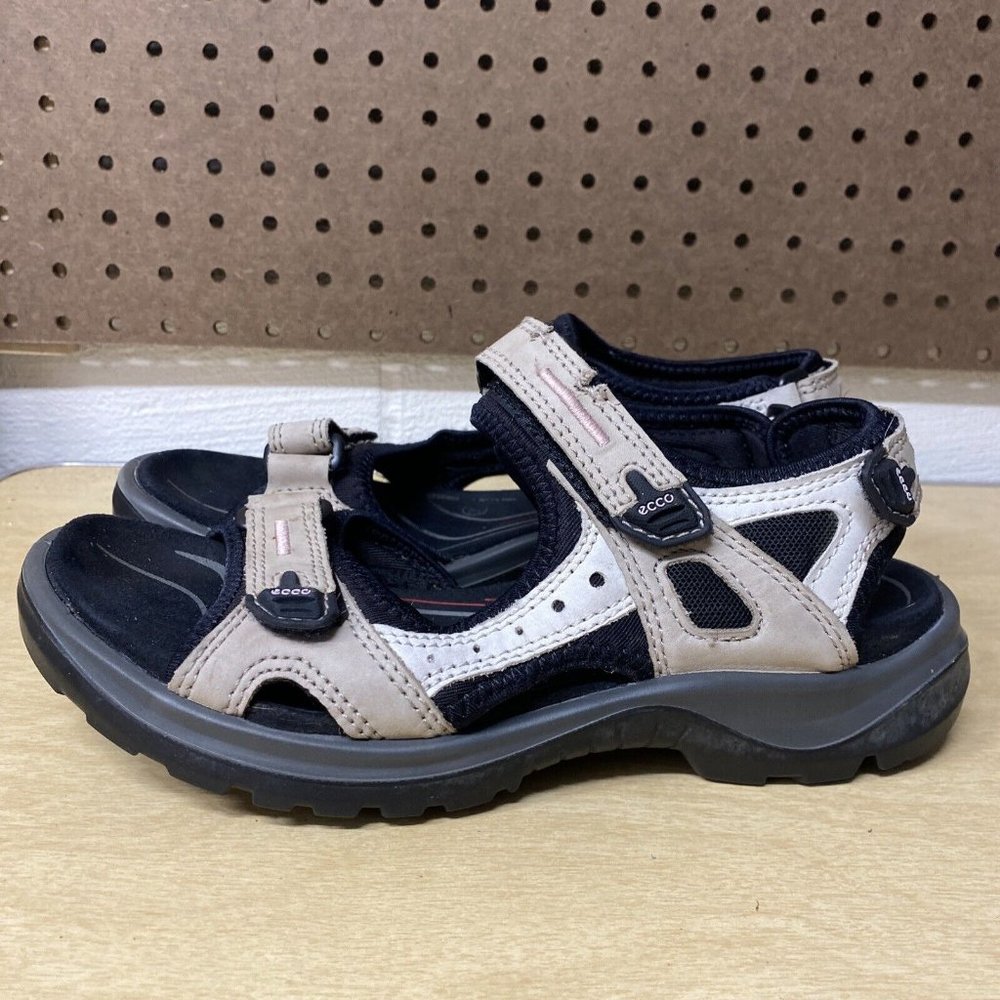 ecco womens yucatan sport sandals beige pale pink size 39 shoes hook and loop